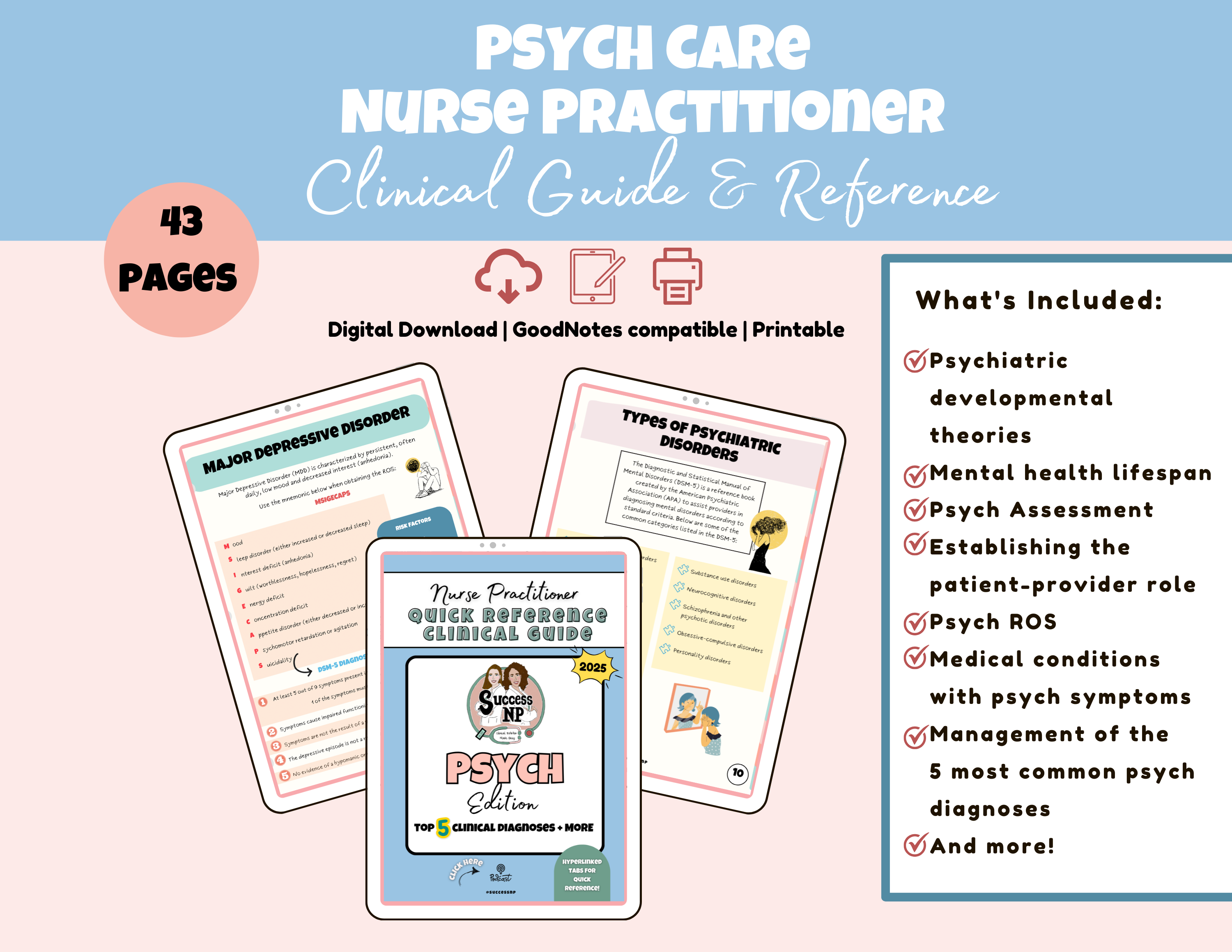 5 Nurse Practitioner Clinical Guides Bundle | FNP Study References for Family Care, Pediatrics, OB/GYN, Psych, Adult Health - Image 7